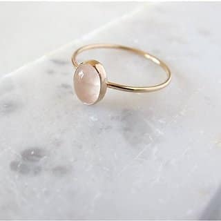 5.25 Ratti Gold plated rose quartz Stone Ring by JAIPUR GEMSTONE
