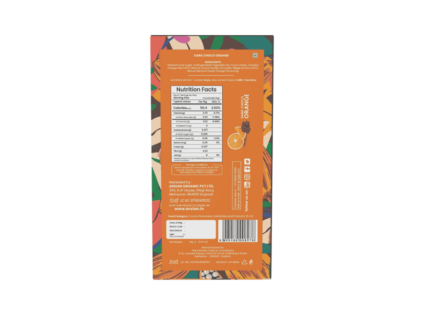 Chocolian Bakers Dark Orange Chocolate (Pack of 2) & Dark Chocolate with Rose Pistachio(Pack of 1) Chocolate Bar | Dark Chocolate | 100% Veg | Eggless | view 2