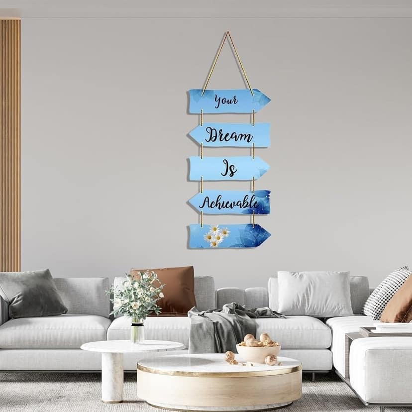 Charmor Your Dream is..Decorative Wooden Wall Hanging Decoration for Home | Living Room | Office | Wall Decoration (WH3710) view 2