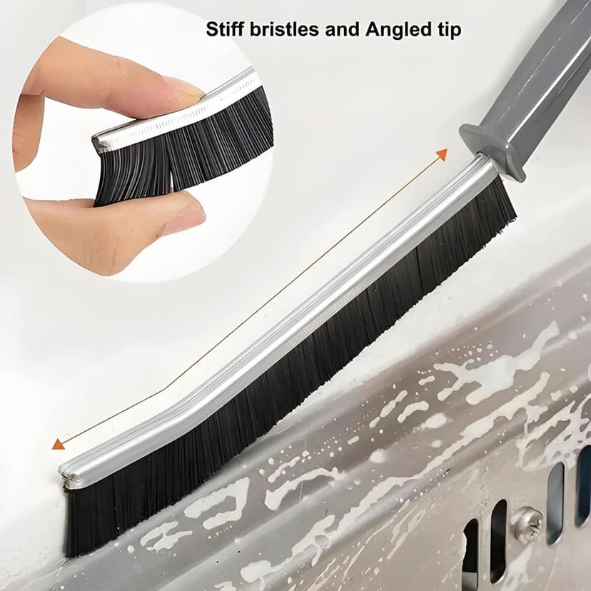 3 PCS Gap Cleaning Brush Set | Hard Bristle Multi-Functional Crevice Cleaning Tool | Narrow Groove, Window Track, Bathroom, Kitchen, Sink & Tile Cleaning Brush (Original) view 2
