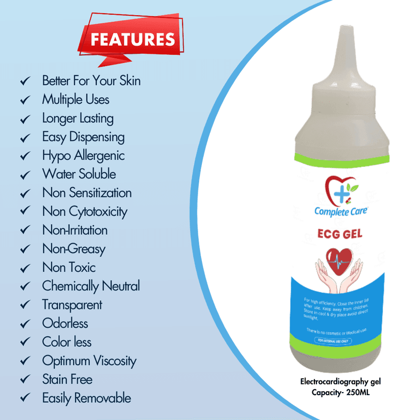 Complete Care ECG Gel, High Conductivity, Skin Friendly & Ultrasound Compatible, Electrocardiography, Physio & Therapeutic Purpose Gel view 2