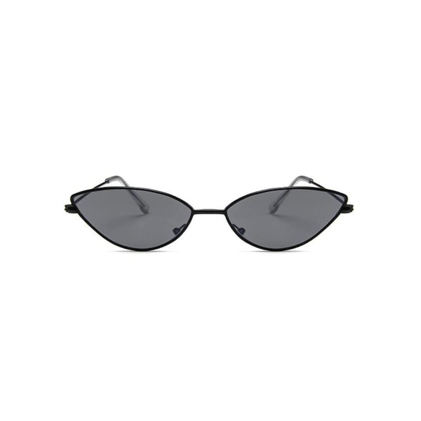 4Flaunt Full Rim Metal Frame Retro Narrow Cute, Stylish & Trending Oval Cat Eye Sunglasses For Women | 100% UV Protected | Medium (58-20-145mm) (C1 - Black Frame/Black Lens) view 2