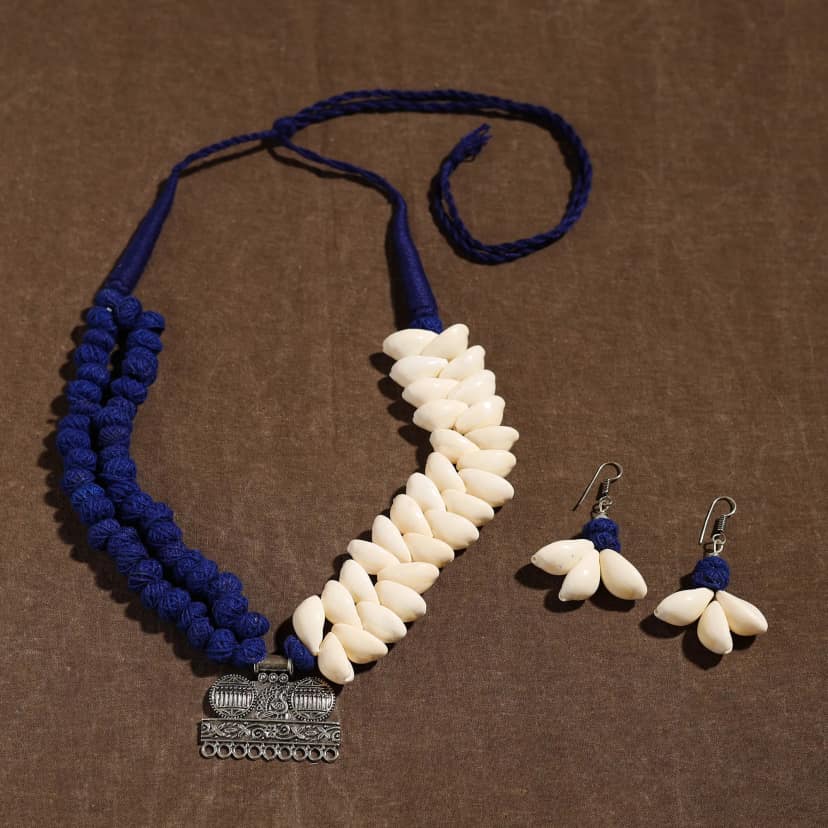 Multicolor - Handmade German Silver Shell Necklace Set 14 view 2