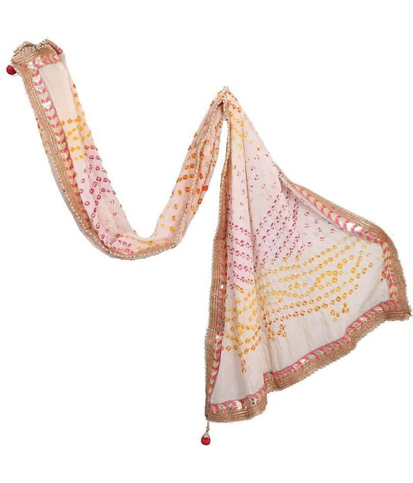 Apratim Off White Art Silk Banarasi Dupatta view 2