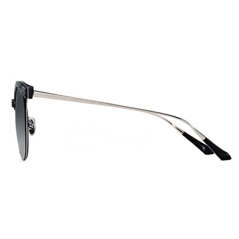 PARIM UV Protected Women's Round Designer Sunglasses Frame: Black / Silver, Lenses: Non-polarized Silver Mercury view 2