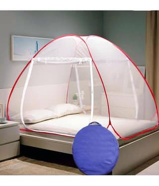 Riddhi Mosquito Net Pink Terylene Foldable Mosquito Net / Machardani (Pack of 1)