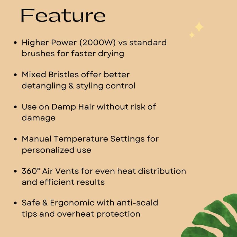 Ktein 4 in 1 Professional Hair Brush – Keratin 3D Hot Air Brush | 2000W Ceramic Smooth view 2
