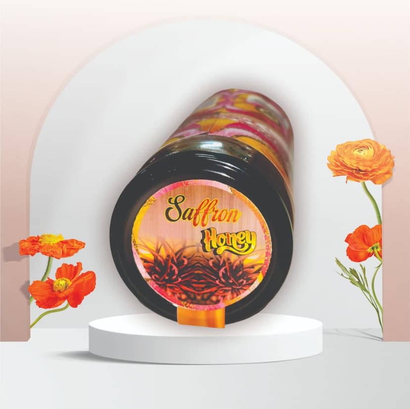 Premium Saffron Honey Jar view 2