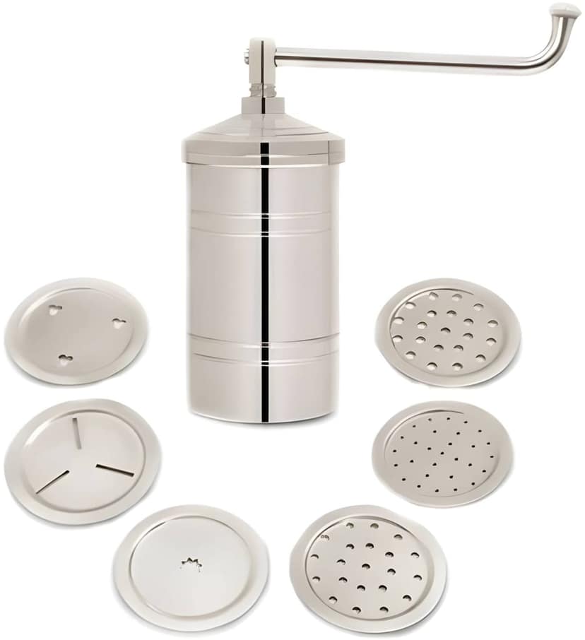 Stainless Steel Kitchen Sev Sancha Machine with 15 Interchangeable Jali Discs | Heavy Duty Murukku Maker | Chakli Press | Noodle, Sev & Snack Maker (Original) view 2