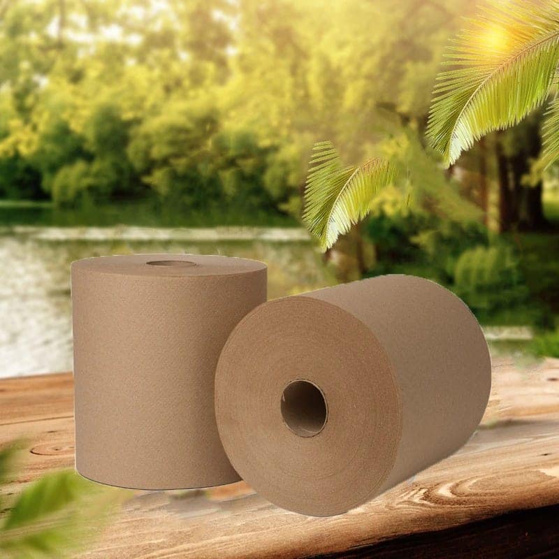 Biogreen || HRT Paper Towel || Fast drying || Highly absorbent ||150 Meters per roll - pack of 2 Universal size Compatible with all dispens view 2
