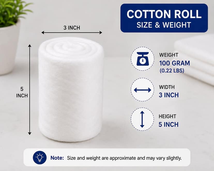 THB Pure Cotton Roll (100gm) for Baby Care, Makeup Remover cotton Pads, cometic & Skincare Use, cotton Facial Cleansing Wipes for Parlor, Soft cotton for cleaning Wound's | Medical Use (Pack of 10) view 2