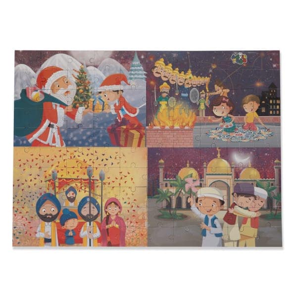 Advit Toys Festivals of India igsaw Puzzle - 100 Piece + 32 Page Educational Book view 2