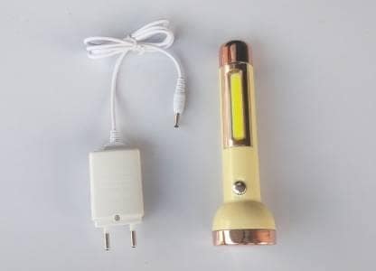 JY SUPER 1703 1+2W Strong LED COB Light with 2 mode Action with 8hrs Continuous Working Power (1800mAh) Aluminium Reflector with Micro Halogeno Technology Runtime : 8hrs Torch Torch (Yellow, 15.2 cm, Rechargeable)