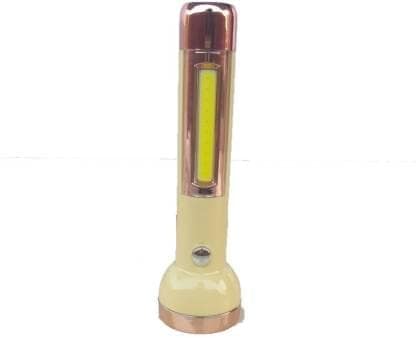 JY SUPER 1703 1+2W Strong LED COB Light with 2 mode Action with 8hrs Continuous Working Power (1800mAh) Aluminium Reflector with Micro Halogeno Technology Runtime : 8hrs Torch Torch (Yellow, 15.2 cm, Rechargeable) view 2