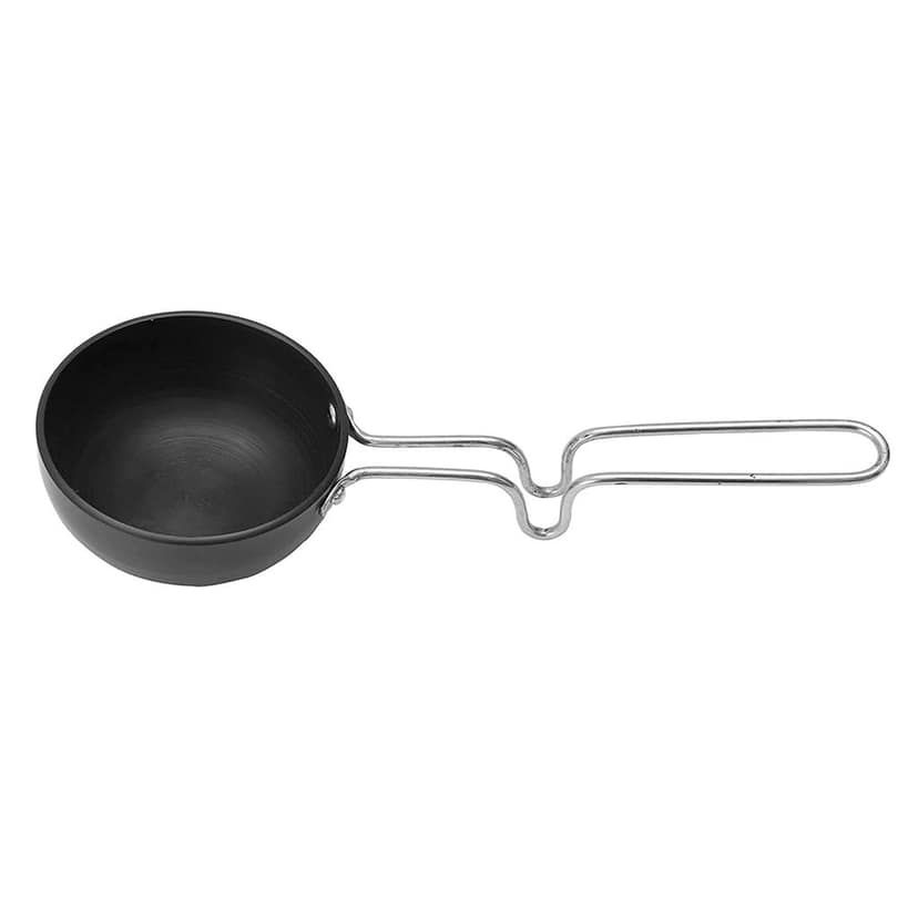 MILTON Pro cook Induction Cookware & Gas Stove Friendly Hard Anodized Tadka Pan 12 cm | Spice Tempering & Seasoning | Sturdy Stainless Steel Wired Handle view 2