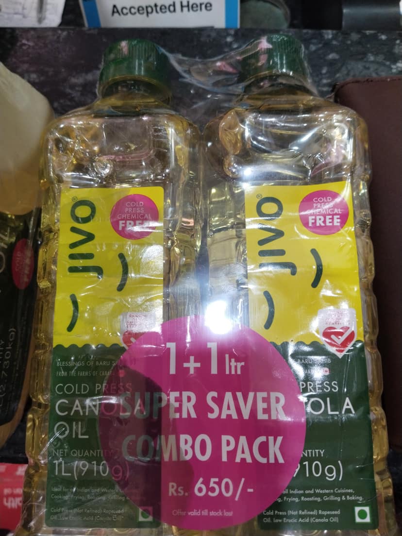 Jivo canola 1+1 L cold press chemical free