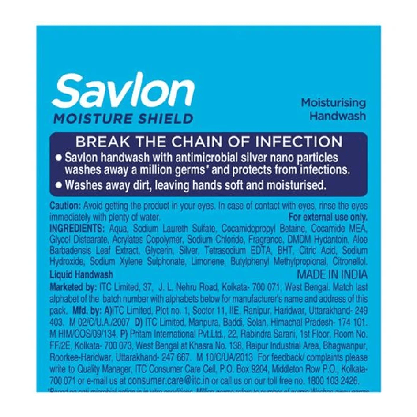 Savlon Moisture Shield Germ Protection Liquid Handwash 460 Ml view 2