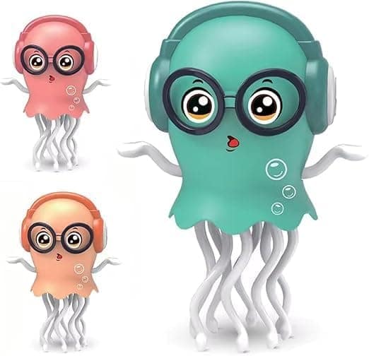 Dancing Jellyfish Toy with Music & LED Lights for Kids | 360° Rotating Bump-and-Go Interactive Toy with Smart Obstacle Sensor | Battery Operated Light-Up Jelly Fish Toy for Boys & Girls (Random Color, Battery Not Included) view 2