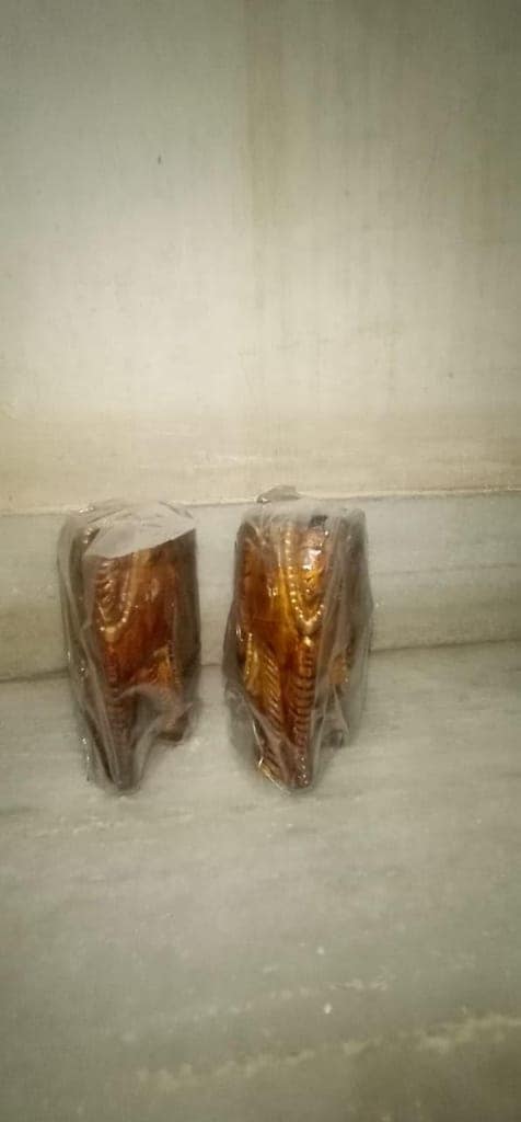 Home Decor Wooden Elephant Showpieces as Thoughtful Gifts, Antique, Feng Shui, and Lord Ganesha-Inspired Elephant Design Set of 2. view 2