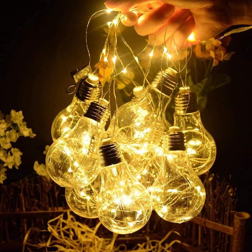 GLOWSERIE Plug Powered Hanging Glass Bulb String Lights for Bedroom, Living Room, Garden and Festive Decor view 2
