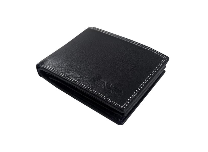 Vital King Men Travel Black Genuine Leather RFID Wallet (12 Card Slots) view 2
