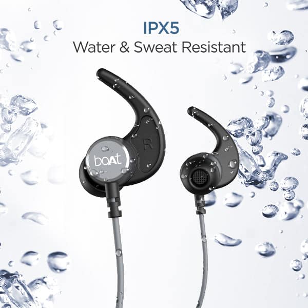 boAt Rockerz 235 V2 | Bluetooth Stereo Wireless Earphone with Up to 8 Hours of Uninterrupted Music, Fast Charging, IPX5 sweat and water resistance Grey view 2