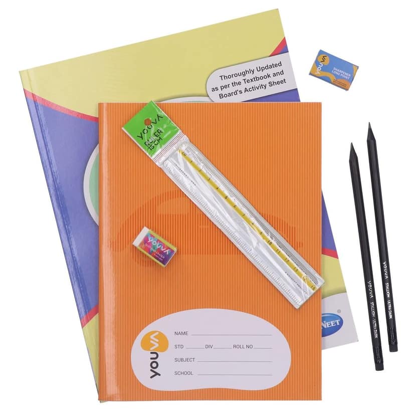 Navneet Youva | Std 10 Geography Digest Study Kit 1 | Happiness Combo (1 Digest + 1 Notebook + 2 Pencils +1 Sharpener + 1 Eraser + 1 Scale), Multi Color, (23894) view 2