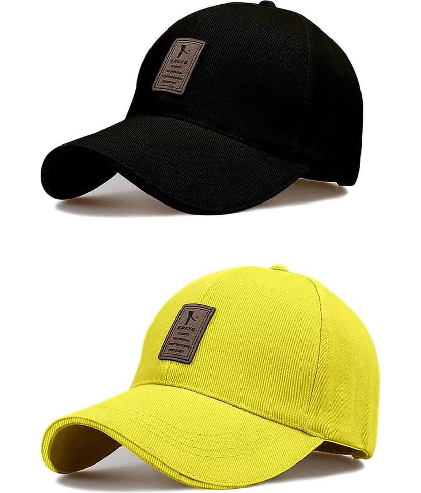 Bolax Pack of 2 Cotton Men's Cap ( Black )