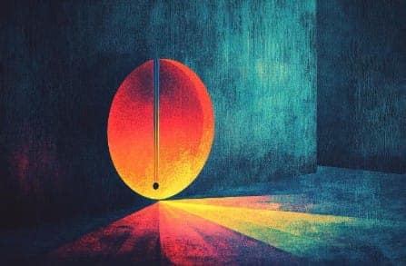 Chromatic Orb: Light Spectrum Reflection Abstract Art Print view 2
