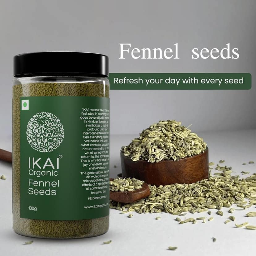 Organic Fennel Seeds | Saunf | Mouth Freshener | Aromatic Spice | 100g view 2