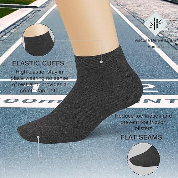 CHINTELS Unisex Solid Ankle Length (Pack of 5) view 2
