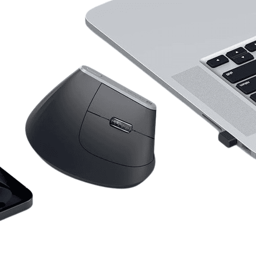 Portronics Toad Ergo Vertical Advanced Ergonomic /6 Button,Supports Wrist and Hand Posture Wireless Optical Mouse (2.4GHz Wireless, Black) view 2