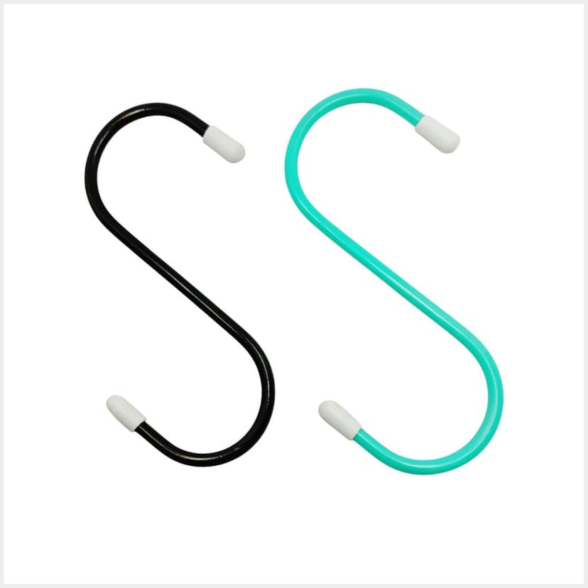 KARTHI7OCT STORE S Hooks for Hanging - Multicolor (4 Pieces) - S Shape Hook - 4 Inches - Heavy Duty Iron Hooks - Plastic Coated - Multiple Uses Hangers for - Hanging Accessory - Rust-Resistant view 2
