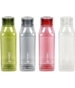 PearlPet PRIMO-600ML Multicolour PET Fridge Water Bottle 600 mL ( Set of 4 )