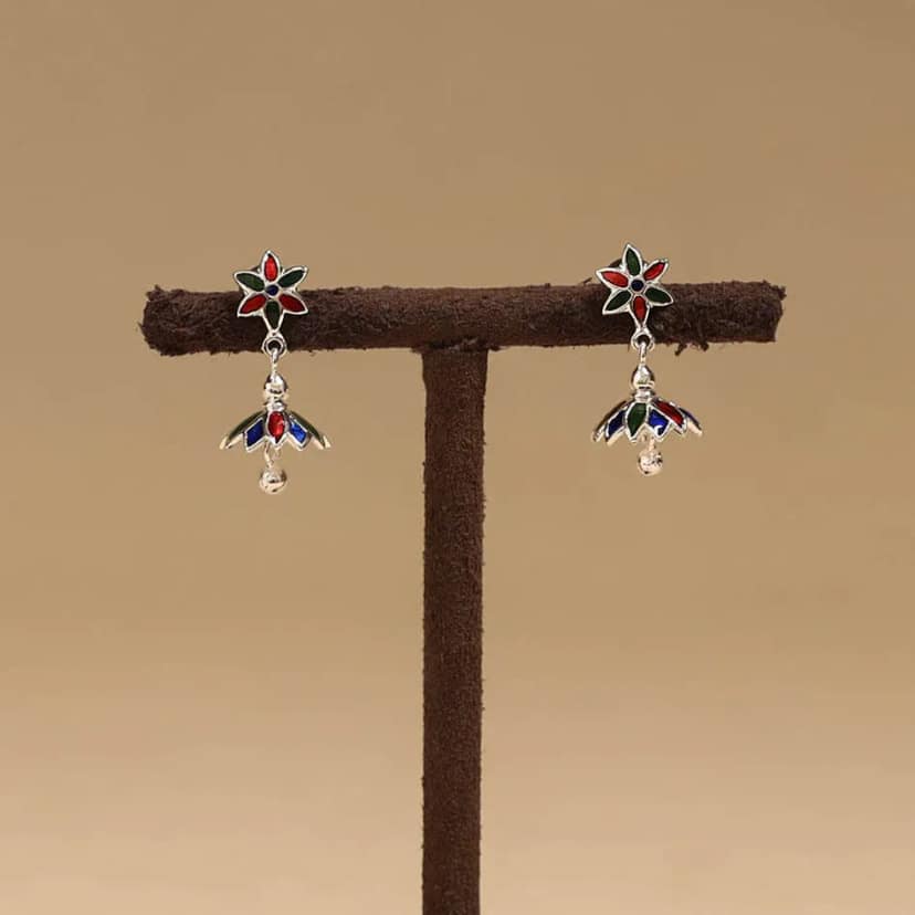 Multicolor - Handcrafted Paka Meenakari Earrings 125