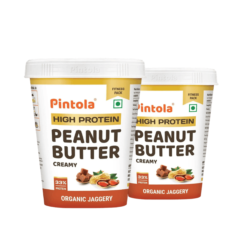 Pintola HIGH Protein Peanut Butter jaggery Made with roasted peanuts, imported Whey protein and organic jaggery | Non GMO, Naturally Gluten Free | Creamy Pintola HIGH Protein Peanut Butter jaggery Made with roasted peanuts, imported Whey protein and orga view 2
