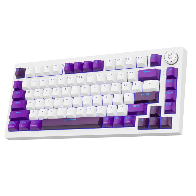 Kreo Swarm 75% Wireless Mechanical Keyboard with Pass-Through Keycaps, Advanced Web Software, Pre-lubed Switches, 5-pin Hot Swap PCB, 5 Layers Sound Absorption and Software Support Kreo Swarm 75% Wireless Mechanical Keyboard with Pass-Through Keycaps, Ad