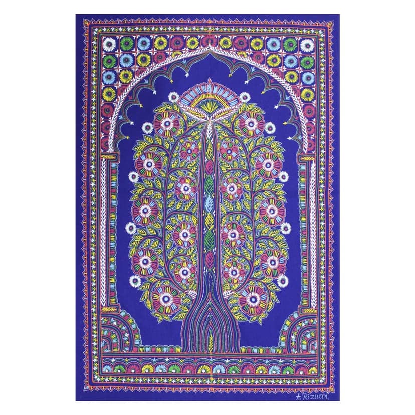 Garvi Gurjari (A Gujarat Govt Enterprise Handmade Rogan Painting - Blue(GGCHRP07) view 2