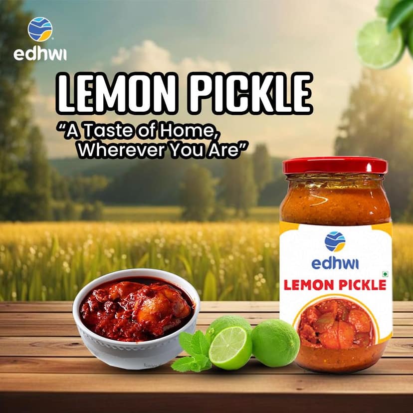 Edhwi Lemon Pickle 400g & Mango Pickle 200g Combo | Tangy Lemon & Sweet Spicy Mango | Authentic Indian Recipe view 2