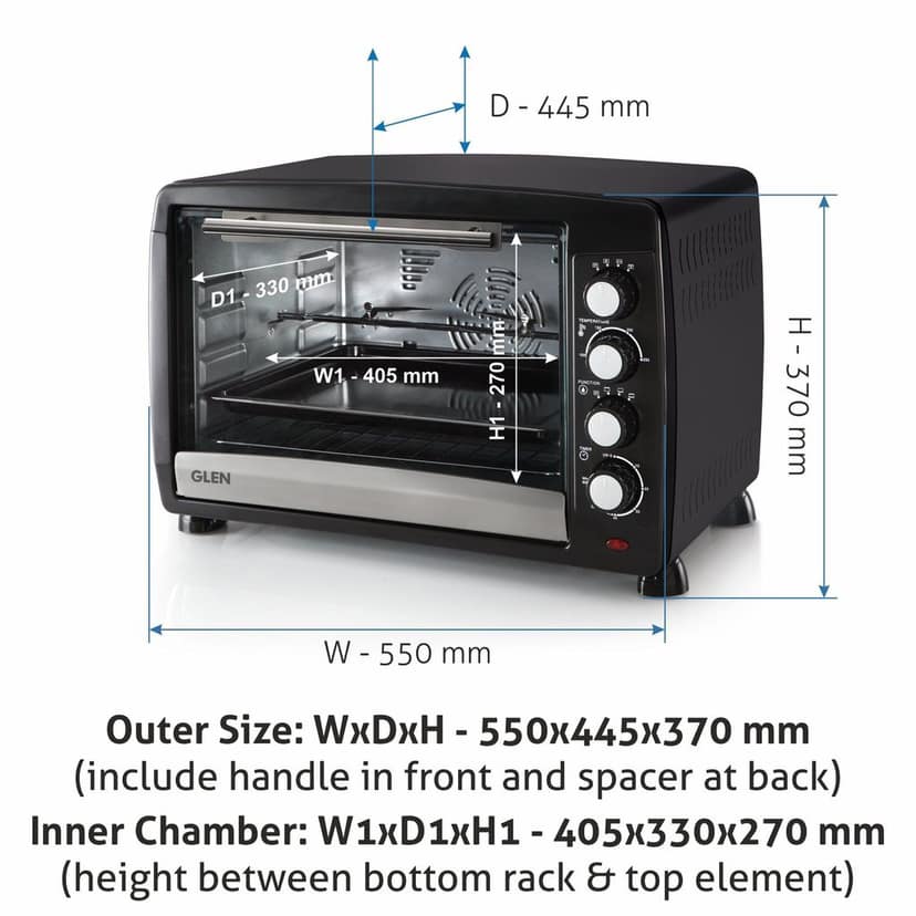 Oven Toaster Griller (OTG) -48 Litres, Full Back Convection, Motorized Rotisserie, 2000W - Black (5048RC) view 2