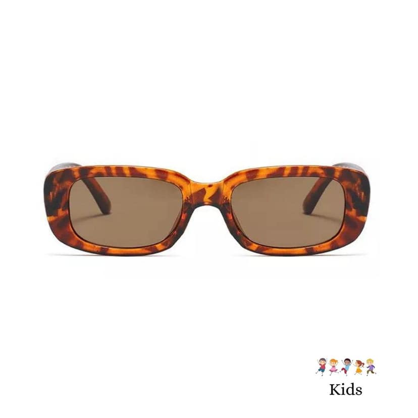4Flaunt UV Protected Rectro 4Kids Retro Rectangular Vintage Fashion Sunglasses For Kids | Age : 3+ Years | Small (C2 - Leopard Print) view 2