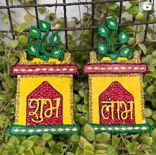THE BROWN BOX:Shubh Labh Making kit,Lippan Art kit,Mud Mirror Work kit,Diwali Decor Kit,Craft kit for Adults,DIY kit,Art and Craft kit. view 2