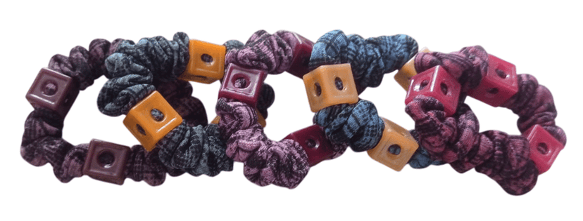 5 Pieces Vintage Style Fabric Hair Ties, Colorful Hair Accessories for Women and Girls view 2