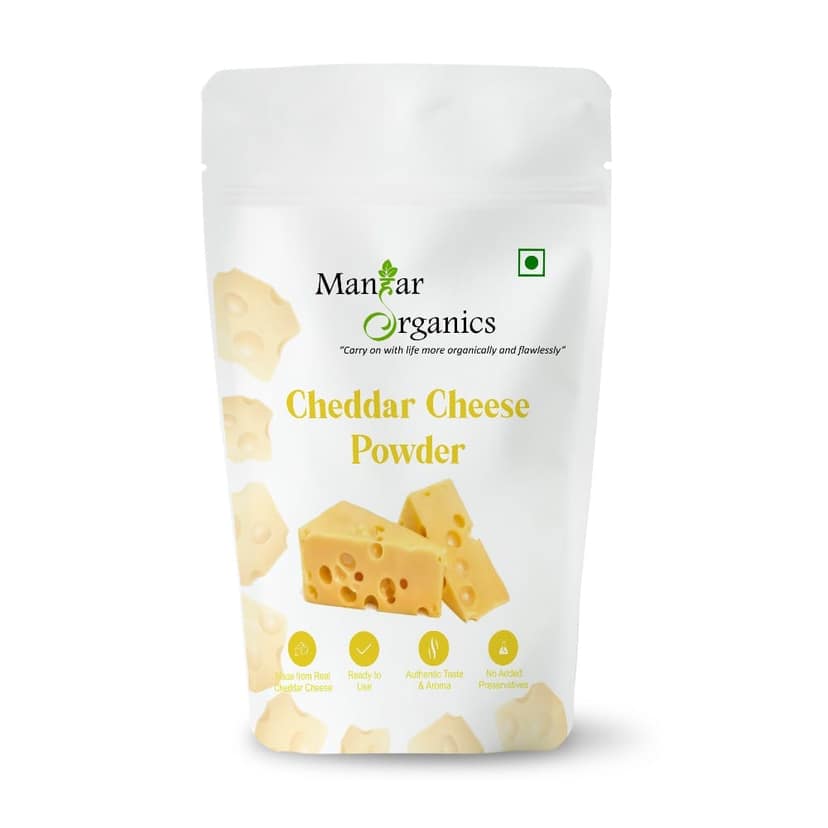 ManHar Organics Cheddar Cheese Powder 1KG | Bold & Creamy Taste | For Popcorn, Sauces, Pasta, Baking & Seasoning | Ready-to-Use