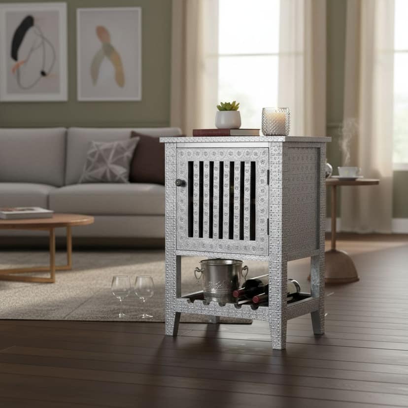 Wooden Storage Wine Bar-Bedside Cabinet view 2