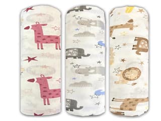 Trance Home Linen Super Soft 100% Cotton Malmal Swaddle Cloth | Newborn Baby Blanket | Large Size Thin Cotton Sheets | Baby Swaddle Wrap (145 x 145 cm, Animals) - Pack of 3 Trance Home Linen Super Soft 100% Cotton Malmal Swaddle Cloth | Newborn Baby Blan
