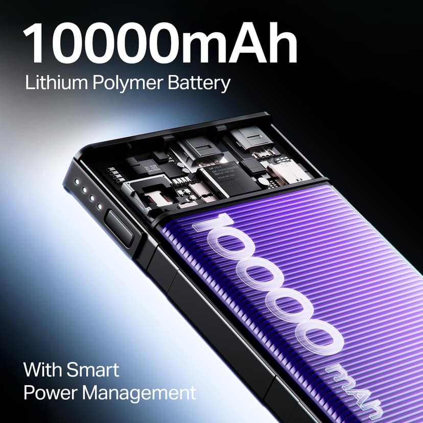 EnergyShroom PB300 | Powerbank with 10000mAh battery capacity with Smart IC protection, 22.5W fast charging Steel Blue view 2