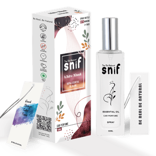 The Old Natural Spray Car Perfumes with Essential Oils Fragrance in Glass bottle with 2 Hanging Tags | Car Air Fresheners 50ml (White Musk)