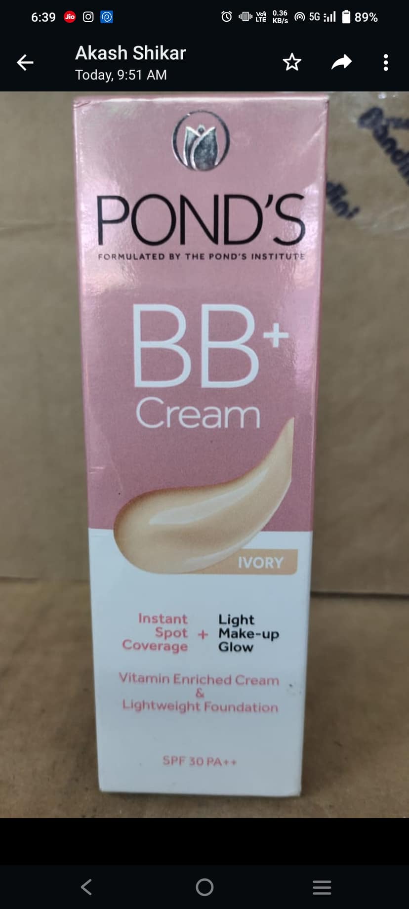 Ponds BB cream ivory