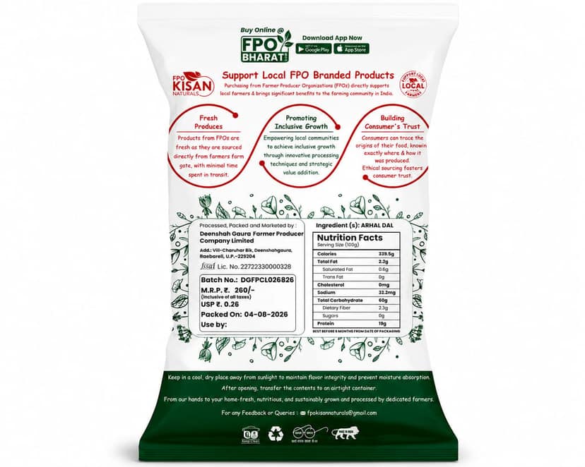 FPO Kisan Naturals Arhar Dal view 2